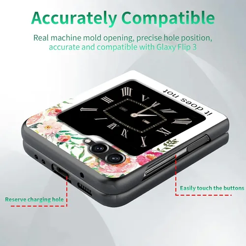 Miniatura 3 de Rossy Funda para teléfono Samsung Galaxy Z Flip 5 para Samsung Z Flip 5 5G (2023) con versículo de la Biblia 1-37, patrón cristiano para mujeres