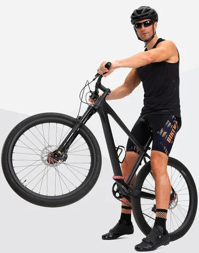 Miniatura 32 de Bikewa Pantalones cortos de ciclismo para hombre, con acolchado 4D, para ciclismo de carretera, con bolsillos con cremallera