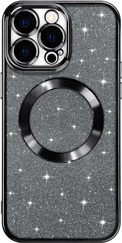 Miniatura 7 de Hython Funda para iPhone 13 Pro Max con purpurina, fundas magnéticas transparentes para teléfono con protector de lente de cámara