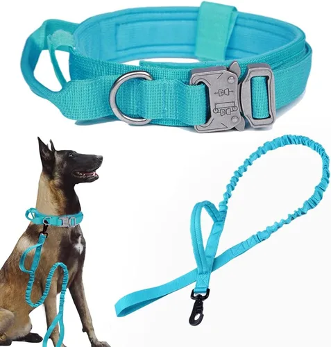 Miniatura 15 de Collar táctico para perro, ajustable, militar, de nailon, con asa de control y hebilla de metal resistente para perros medianos y grandes (negro, S)