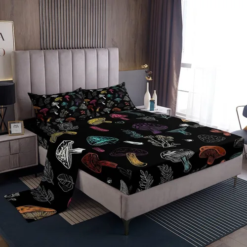 Miniatura 27 de Erosebridal Ropa de cama de 3 piezas de rosa roja, tamaño individual, sábana bajera y sábana encimera para mujeres y niñas, estampado de momentos