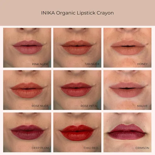 Miniatura 5 de INIKA Lápiz labial orgánico de larga duración con lápiz labial vegano y delineador de labios orgánico, hipoalergénico, libre de crueldad, acabado