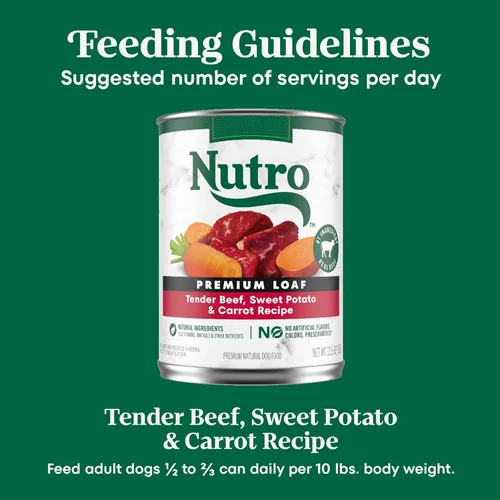 Miniatura 8 de Nutro Natural Choice - Alimento enlatado prémium para perros, comida húmeda para perros adultos, receta de carne de res, latas de 12.5 onzas