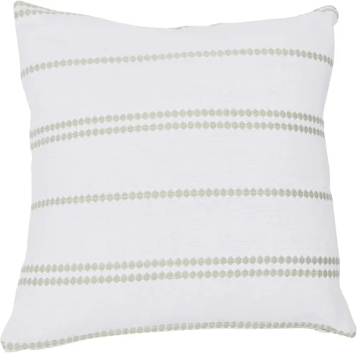 Creative Co-Op Funda de almohada de algodón bordada cuadrada de 20 pulgadas