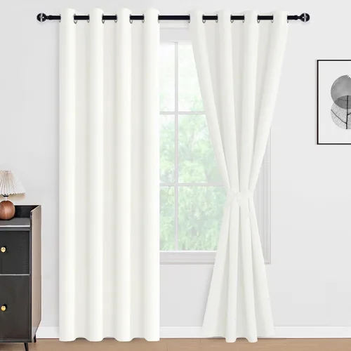 Miniatura 151 de DWCN Cortinas 100% opacas de 84 pulgadas de largo para dormitorio con forro negro, paneles de cortina de ventana de doble capa con aislamiento Azul