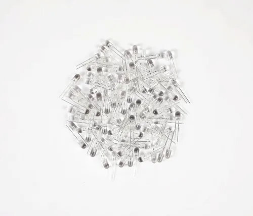 Miniatura 5 de 100 lámpara LED de diodo de luz blanca cálida de 5mm (Lente Transparente Redonda DC 3V 20mA) Bombilla de iluminación, componente electrónico, luz