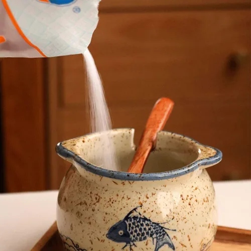Miniatura 3 de Spice Jars - Tarro de condimentos de cerámica retro, salero de cocina, caja de condimentos para el hogar, juego de chile de cerámica, recipientes
