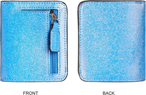 Miniatura 5 de Gostwo - Cartera compacta de piel genuina de lujo para mujer con bloqueo de RFID y ventana de identificación