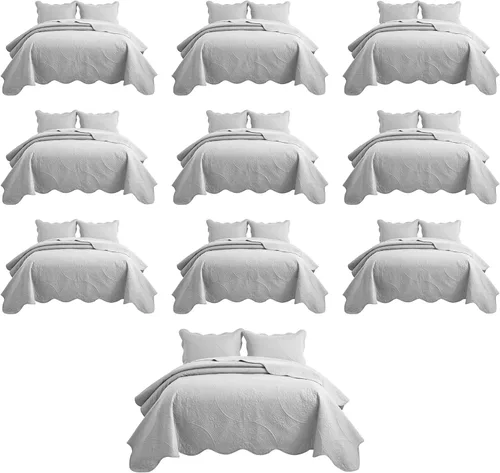 Miniatura 18 de IR Imperial Rooms Velvet Twin Quilt Bedspread Comforter Bedding Set 2 Pcs Diamond Pattern - (68"x86") Bedspread Coverlet + 1 Pillow Shams