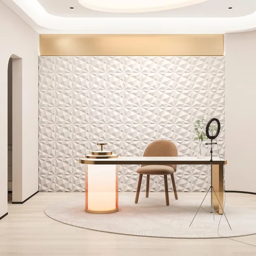 Miniatura 8 de Art3dwallpanels Paquete de 20 paneles de pared 3D para decoración de pared interior, 12 x 12 pulgadas, paneles de diamante blanco para sala