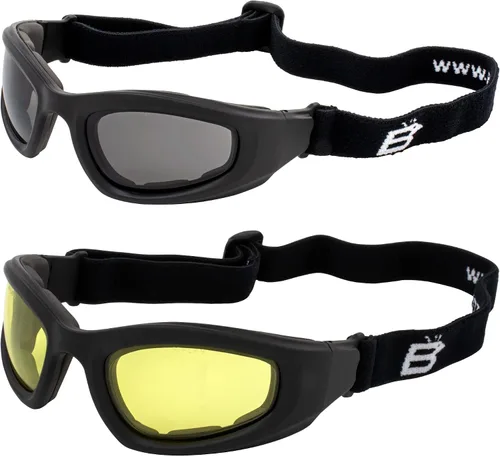 Miniatura 10 de 2 pares de gafas Birdz Eyewear Soar Safety acolchadas para motocicleta, marcos negros