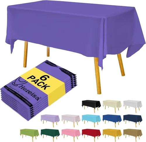 Miniatura 104 de Paquete de 3 manteles de plástico desechables de 54 x 108 pulgadas, manteles de color blanco hueso, manteles de fiesta nupcial para fiestas