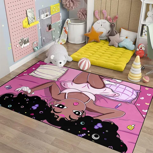 Miniatura 25 de Alfombra de gato para habitación de niñas, diseño de dibujos animados, decoración para dormitorio, bonita alfombra de área de gatos, alfombras