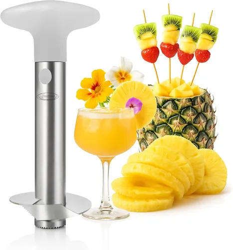 Miniatura 13 de Descorazonador de piña, [actualizado, reforzado, hoja más gruesa] Newness - removedor prémuim de núcleos de piña de acero inoxidable, herramienta