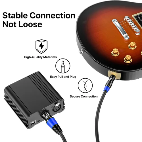 Miniatura 4 de EBXYA Cable XLR equilibrado hembra a TRS, cable de micrófono de 1/4 pulgadas, cable de audio para instrumento de 3 pies, paquete de 2 para micrófono