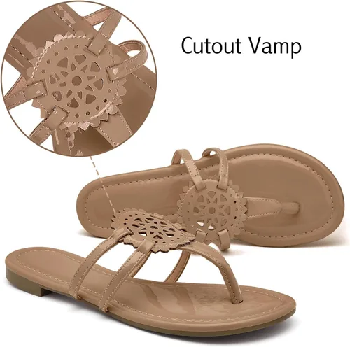 Miniatura 5 de katliu Sandalias Planas para Mujer, Sandalias de Tiras Cómodas, Sandalias de Vestir con Correa de Vestir