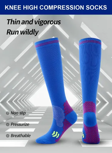 Miniatura 3 de 3 pares de calcetines de compresión para mujer de 20 a 30 mmHg hasta la rodilla, calcetines de compresión para mujer