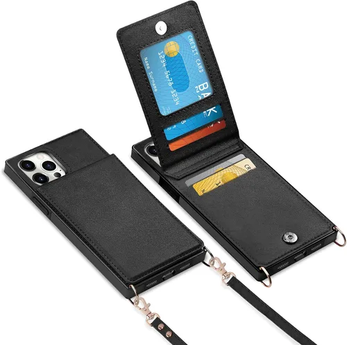 Miniatura 17 de Vofolen Funda para iPhone 11 con tarjetero con bloqueo RFID, correa ajustable, cierre magnético, resistente, a prueba de golpes, funda protectora