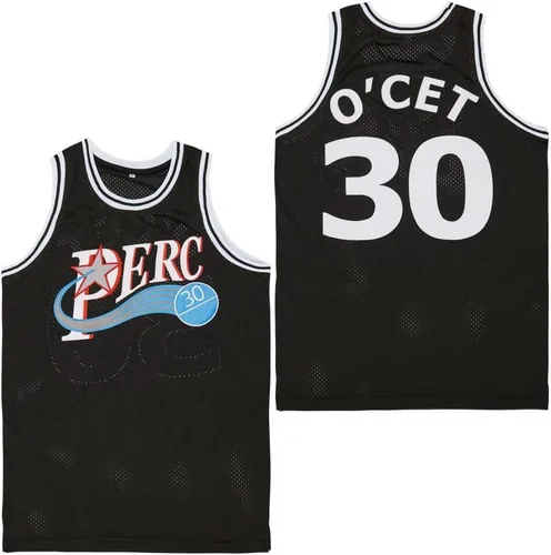 PERC30 Camiseta de baloncesto de la película Perc O'Cet #30 para hombre con costuras S-XXXL