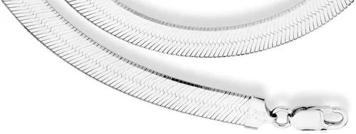 Miniatura 4 de Miabella Solid 925 Sterling Silver Italian 10mm Flat Herringbone Chain Necklace for Women, Made in Italy