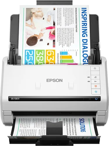 Epson DS-530 II Escáner de documentos dúplex a color para PC y Mac con alimentación de hojas, alimentador automático de documentos (ADF)
