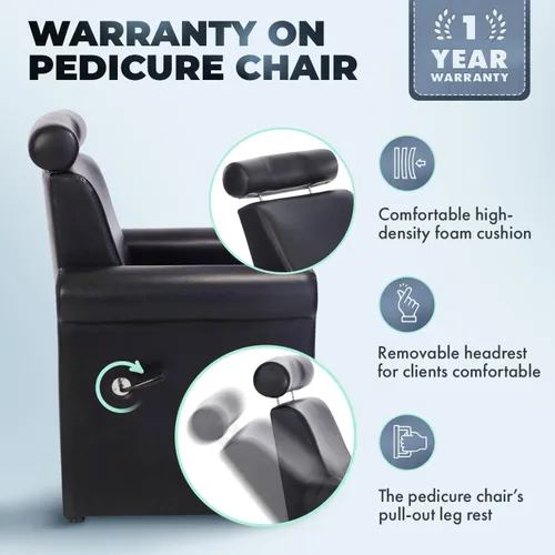 Miniatura 5 de Buy-Rite Salon & Spa Equipment Mona Lisa - Silla de pedicura sin plomería, ajustable, portátil, extraíble, negro, CHM-2320-5H-BLACK
