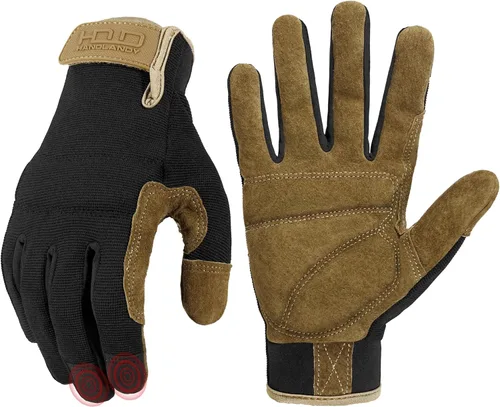 Miniatura 15 de HANDLANDY Guantes de trabajo para hombre y mujer, guantes de trabajo de mecánicos de uso general con pantalla táctil, guantes de trabajo flexibles