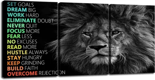 Miniatura 26 de Arte de Pared Motivacional 40 Razones para Entrenar 3 Piezas Pintura Impresión en Lienzo Decoración de Oficina Póster Mentalidad Millonaria
