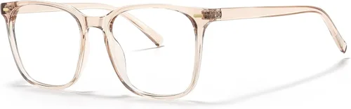 Miniatura 5 de Oversized Square Blue Light Blocking Glasses for Women Men, Anti-Fatigue Computer Monitor Glasses Reduce Eye Strain Negro+marrón transparente