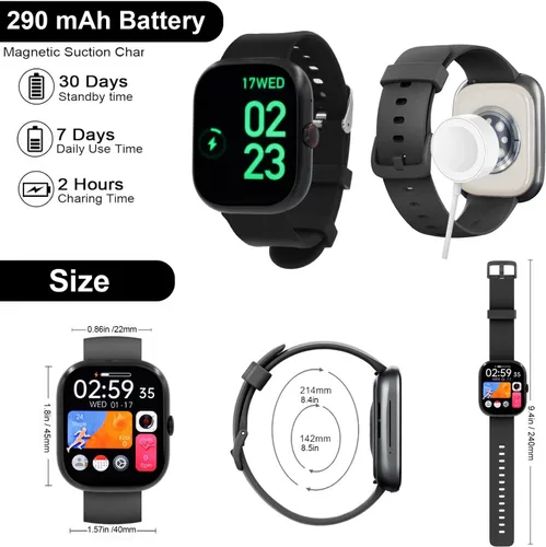 Miniatura 7 de Reloj inteligente (respuesta/hacer llamadas), relojes inteligentes de 2.01 pulgadas para mujer, más de 110 modos deportivos, reloj de fitness