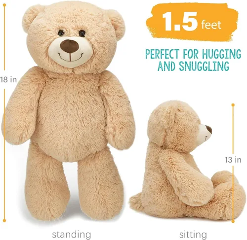 Miniatura 2 de BenBen Oso de Peluche Relleno, Oso de Peluche Marrón Relleno de 18 Pulgadas Juguete de Peluche, Regalos de Peluches Suaves para Baby Shower