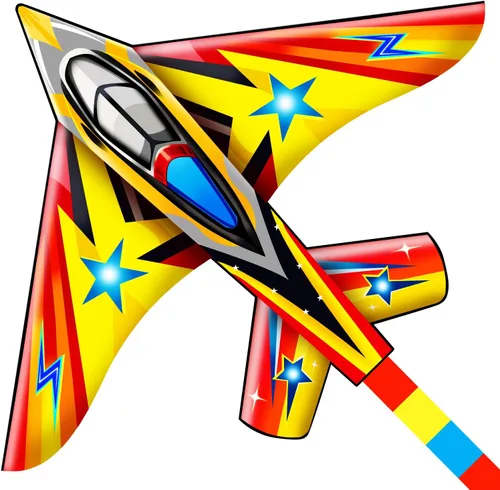 Miniatura 7 de HONBO 58" Fighter Plane - Kite for Kids & Adults, Easy to Fly, Beach Trip Beginner Kite with Reel and 200ft String