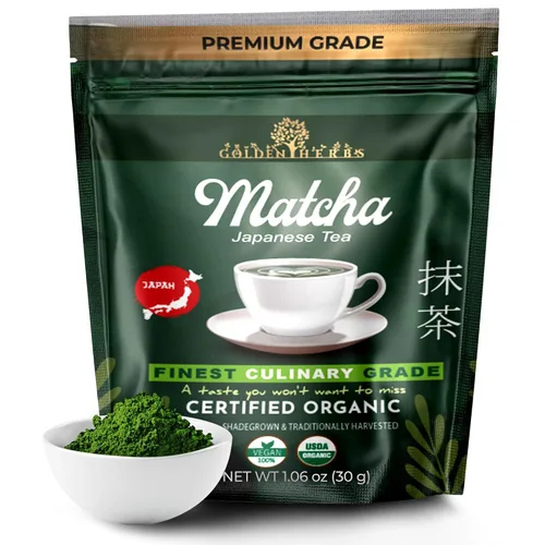 Miniatura 10 de Golden Herbs Matcha Superior Ceremonial Blend Polvo de té verde de Uji, Kyoto, USDA orgánico, sin gluten, vegano 100% puro sin azúcar, sin aditivos