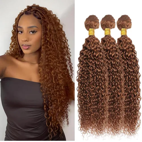 Miniatura 9 de Color 30 paquetes de cabello humano marrón onda del cuerpo paquetes 8 10 12 pulgadas brasileño virgen Remy extensiones de cabello humano doble trama