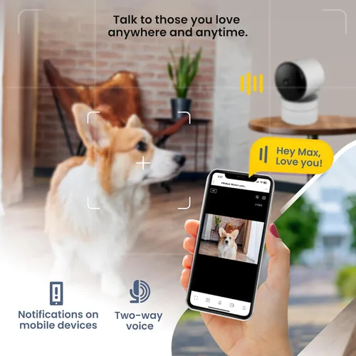 Miniatura 5 de VTA+ Cámara de seguridad WiFi para interiores 2K - Detección de movimiento, visión nocturna, modo de privacidad, compatible con Alexa/Google, audio