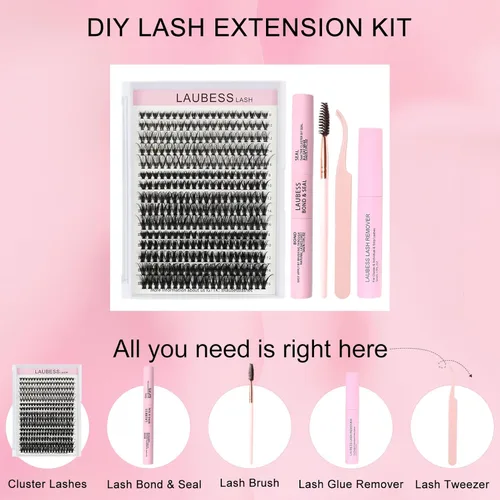 Miniatura 6 de Kit de extensiones de pestañas, 300 unidades, kit de extensiones de pestañas resistentes al agua, kit de extensión de pestañas, cepillo para quitar