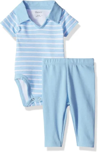 Hanes Ultimate Baby Flexy - Paquete de 2 enterizos de manga corta, tipo Polo, para bebé.