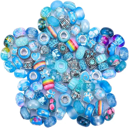 Miniatura 20 de Espaciador de agujeros grandes europeos con cuentas de hadas con diamantes de imitación para manualidades, pulseras y bisutería