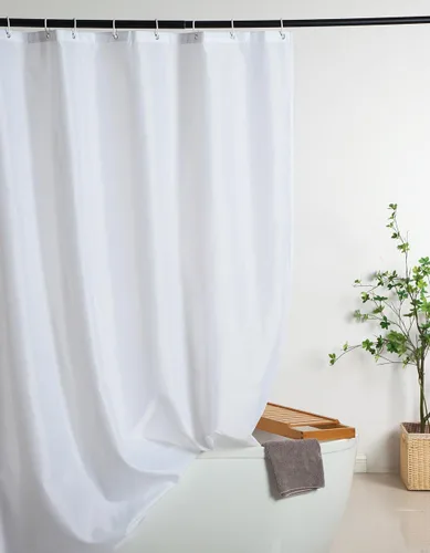 Miniatura 18 de Cortina de ducha de 36 x 72 pulgadas, repelente al agua, juego de cortinas de ducha de tela blanca pequeña para spa hotel, lavable a máquina