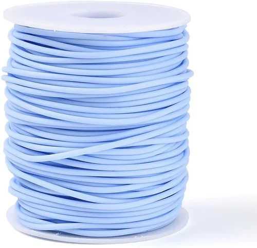 Miniatura 46 de FASHEWELRY 3 rollos de cables de goma huecos para tejer, cable de peluquero de 0.079 pulgadas (0.079 in), cables de silicona para tejer puntada