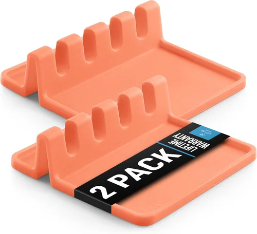 Miniatura 30 de Zulay - Soporte extragrande de silicona con bandeja antigoteo para múltiples utensilios de cocina, reposacucharas resistente al calor y sin BPA