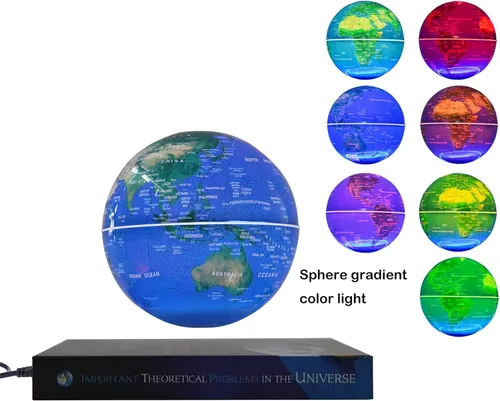 Miniatura 3 de Lámpara de globo flotante de 6 pulgadas, globo de levitación magnética, globos geográficos mundiales, luz de mapa del mundo giratoria de 360 grados