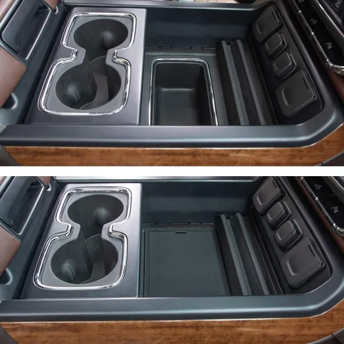 Miniatura 4 de JKCOVER Tapa de Compartimiento Organizador de Consola Central Compatible con Sierra 1500 2500HD 3500HD Denali Silverado Bolsillo Secreto Oculto Tapa