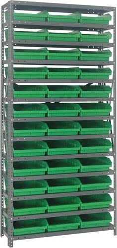 Miniatura 331 de Quantum QSBU-245BK Heavy Duty Shelving Unit with (7) Shelves and (24) QUS245 Black Bins for Garage Warehouse Storage Distribution 400 lb Load