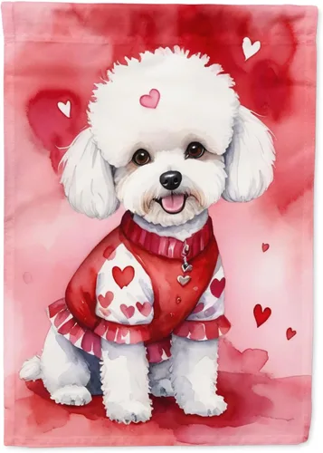 Miniatura 49 de Caroline's Treasures DAC5292CHF - Bandera de Border Collie My Valentine House para porche, grande, con manga para porche, para colgar en la pared