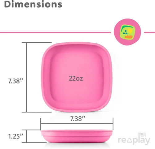 Miniatura 8 de Re-Play Platos para niños pequeños, platos planos de pared profunda de 22 onzas, aptos para lavavajillas y microondas, fabricados en Estados Unidos