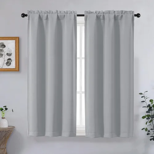 Miniatura 250 de OVZME Cortinas opacas turquesa para tratamiento de ventanas pequeñas, cortinas cortas con bloqueo de luz para ventana de cocina sobre el fregadero