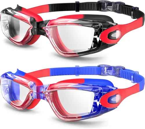 Miniatura 14 de Gafas de natación Braylin, paquete de 2 gafas de natación, antivaho, sin fugas para adultos, hombres, mujeres y jóvenes Paquete de 05.2 púrpura