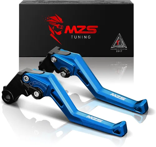 MZS Palancas de freno de embrague de motocicleta azules cortas ajustables CNC compatibles con YZF R3 2015-2025 / YZF R25 2015-2025 / MT03 2016-2025