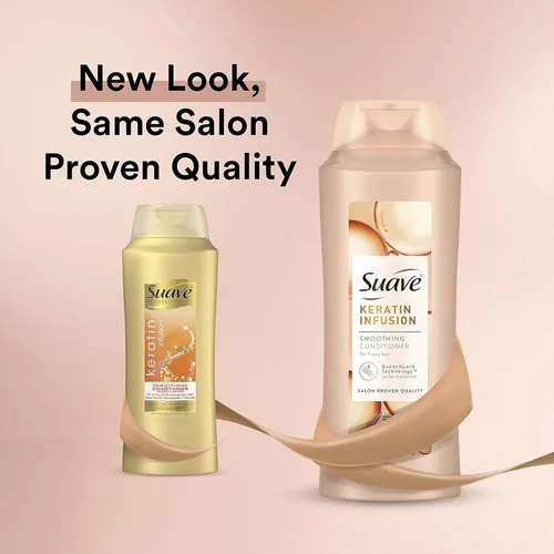 Miniatura 3 de Suave Professionals - Acondicionador alisador para cabello seco con infusión de queratina con control de encrespamiento de 48 horas, 28 onzas